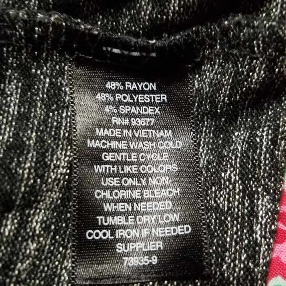 Worthington Maxi Black Gray Marled Open Front Cardigan size OX